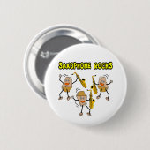 Badge Rond 5 Cm Rocks saxophones (Devant & derrière)