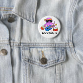 Badge Rond 5 Cm Rocktopus Funny Rock Band Pun de pieuvre (En situation)