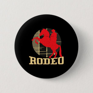 Badge Rond 5 Cm Rodeo Country Cowboys Horse Horse Équitation Vinta
