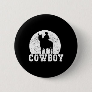 Badge Rond 5 Cm Rodeo Horse Rider Cowboy Horseback équitation Grap