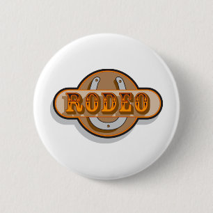 Badge Rond 5 Cm Rodeo Horseshoe