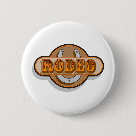 Badge Rond 5 Cm Rodeo Horseshoe (Devant)