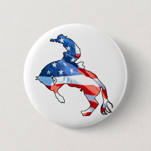 Badge Rond 5 Cm Rodeo is America - Bronco Riding