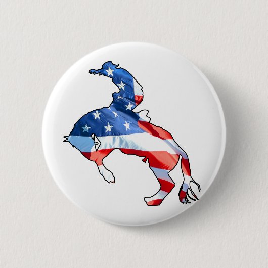 Badge Rond 5 Cm Rodeo is America - Bronco Riding (Devant)