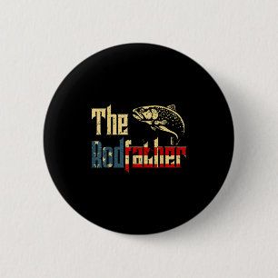 Badge Rond 5 Cm Rodfather Funny Truite Voler Pêcher Papa Cadeau De