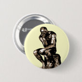 Badge Rond 5 Cm Rodin "The Thinker" - Bouton (Devant & derrière)
