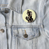 Badge Rond 5 Cm Rodin "The Thinker" - Bouton (En situation)