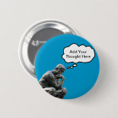 Badge Rond 5 Cm Rodin's Thinker (Devant & derrière)