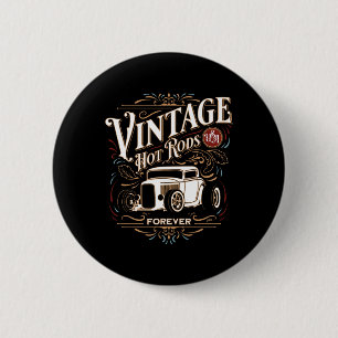 Badge Rond 5 Cm Rods Vintage Des États-Unis Forever Clic Nostalgie