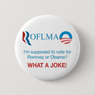 Badge Rond 5 Cm ROFLMAO - Vote Romney ou Obama ?