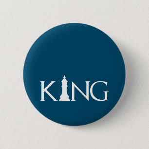 Badge Rond 5 Cm roi avec pièce d'échecs king