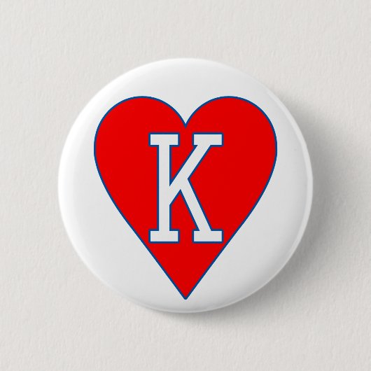Badge Rond 5 Cm Roi de bouton de coeurs (Devant)