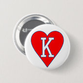 Badge Rond 5 Cm Roi de bouton de coeurs (Devant & derrière)