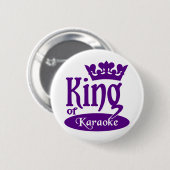 Badge Rond 5 Cm Roi de bouton de karaoke (Devant & derrière)