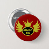 Badge Rond 5 Cm Roi de généalogie (Devant & derrière)