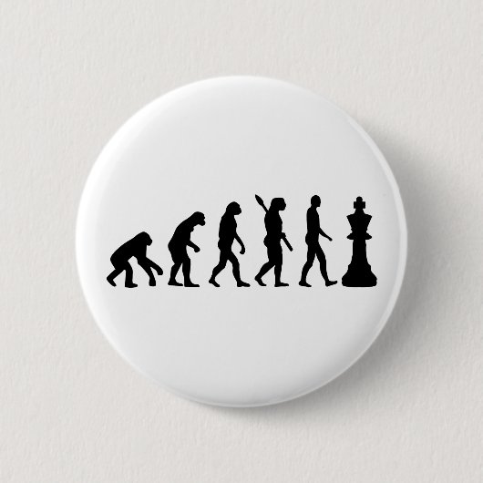 Badge Rond 5 Cm Roi d'échecs d'évolution (Devant)