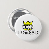 Badge Rond 5 Cm Roi des Électriciens (Devant & derrière)