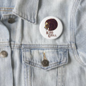 Badge Rond 5 Cm Roi du Grill (En situation)