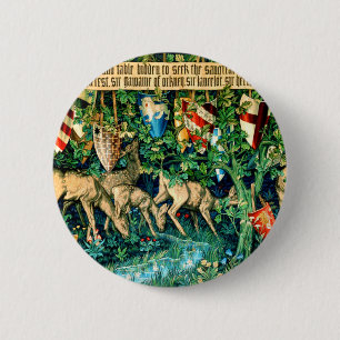Badge Rond 5 Cm Roi médiéval Arthur William Morris