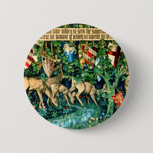 Badge Rond 5 Cm Roi médiéval Arthur William Morris (Devant)