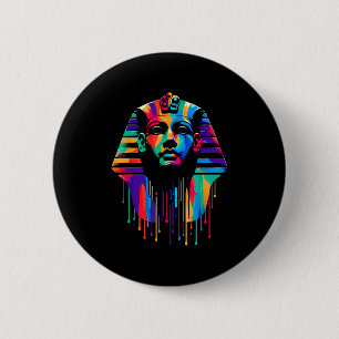 Badge Rond 5 Cm Roi Toutânkhamon Minimaliste Style vibrant Chr