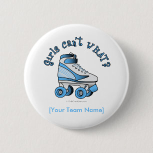 Badge Rond 5 Cm Roller Derby Skate - Sky Blue