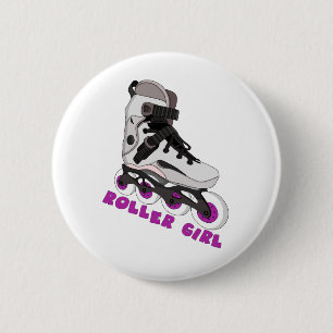 Badge Rond 5 Cm Roller Girl