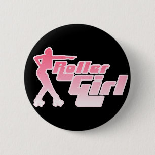 Badge Rond 5 Cm Roller Girl 80s