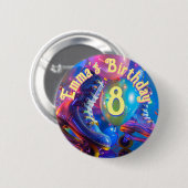 Badge Rond 5 Cm Roller Skate fête d'anniversaire (Devant & derrière)