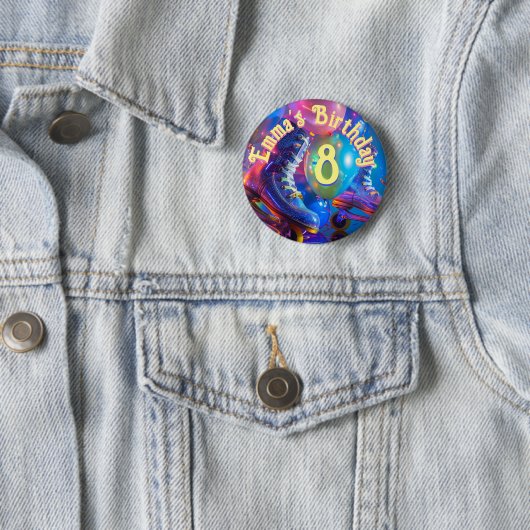 Badge Rond 5 Cm Roller Skate fête d'anniversaire (En situation)