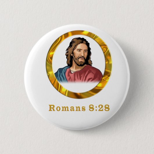 Badge Rond 5 Cm Romains 8:28 designs (Devant)