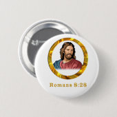 Badge Rond 5 Cm Romains 8:28 designs (Devant & derrière)