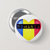 Badge Rond 5 Cm Romania Heart (Devant & derrière)