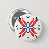 Badge Rond 5 Cm romanie motif folklorique symbole traditionnel eth (Devant & derrière)