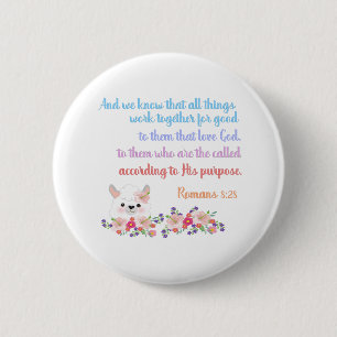 Badge Rond 5 Cm Romans 8 Verset Bible Design