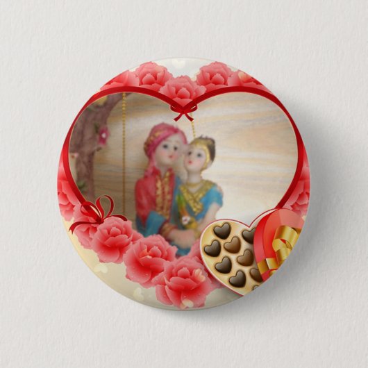Badge Rond 5 Cm Romantique Amour Coeur Art Imprimer (Devant)
