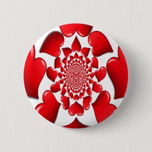 Badge Rond 5 Cm Romantique Red Hearts Art Motif Imprimer (Devant)