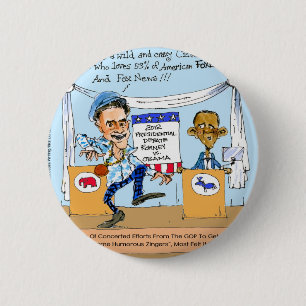 Badge Rond 5 Cm Romney Essaie les Zingers sur Obama Cadeaux et Car