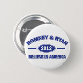 Badge Rond 5 Cm Romney Et Ryan 2012 (Devant & derrière)
