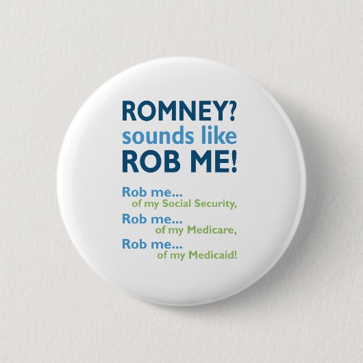 Badge Rond 5 Cm Romney me ressemble à de Rob ! Anti Romney (Devant)