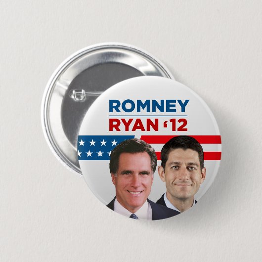 Badge Rond 5 Cm Romney Ryan 2012 (Devant & derrière)