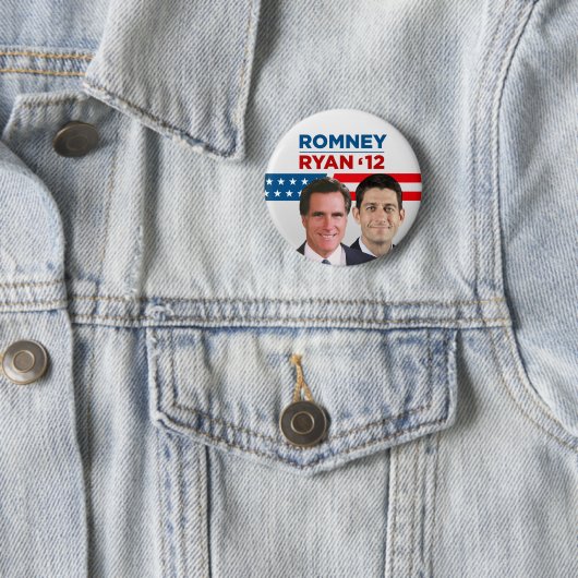 Badge Rond 5 Cm Romney Ryan 2012 (En situation)