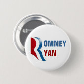 Badge Rond 5 Cm Romney Ryan 2012 (Devant & derrière)