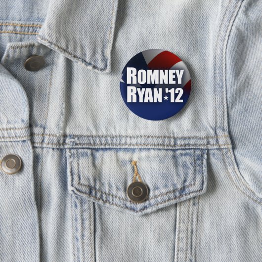 Badge Rond 5 Cm Romney Ryan 2012 (En situation)