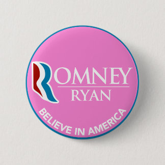 Badge Rond 5 Cm Romney Ryan croient en rose rond de l'Amérique