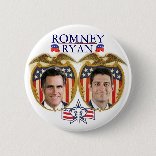 Badge Rond 5 Cm Romney Ryan Jugate (Devant)