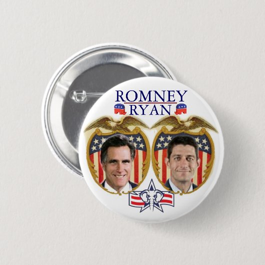 Badge Rond 5 Cm Romney Ryan Jugate (Devant & derrière)