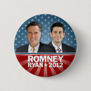 Badge Rond 5 Cm Romney Ryan - Jugate avec Stars et Stripes
