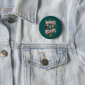 Badge Rond 5 Cm Ron & Hermione Wands au Ready (En situation)