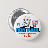 Badge Rond 5 Cm Ron Paul 2012 (Devant & derrière)